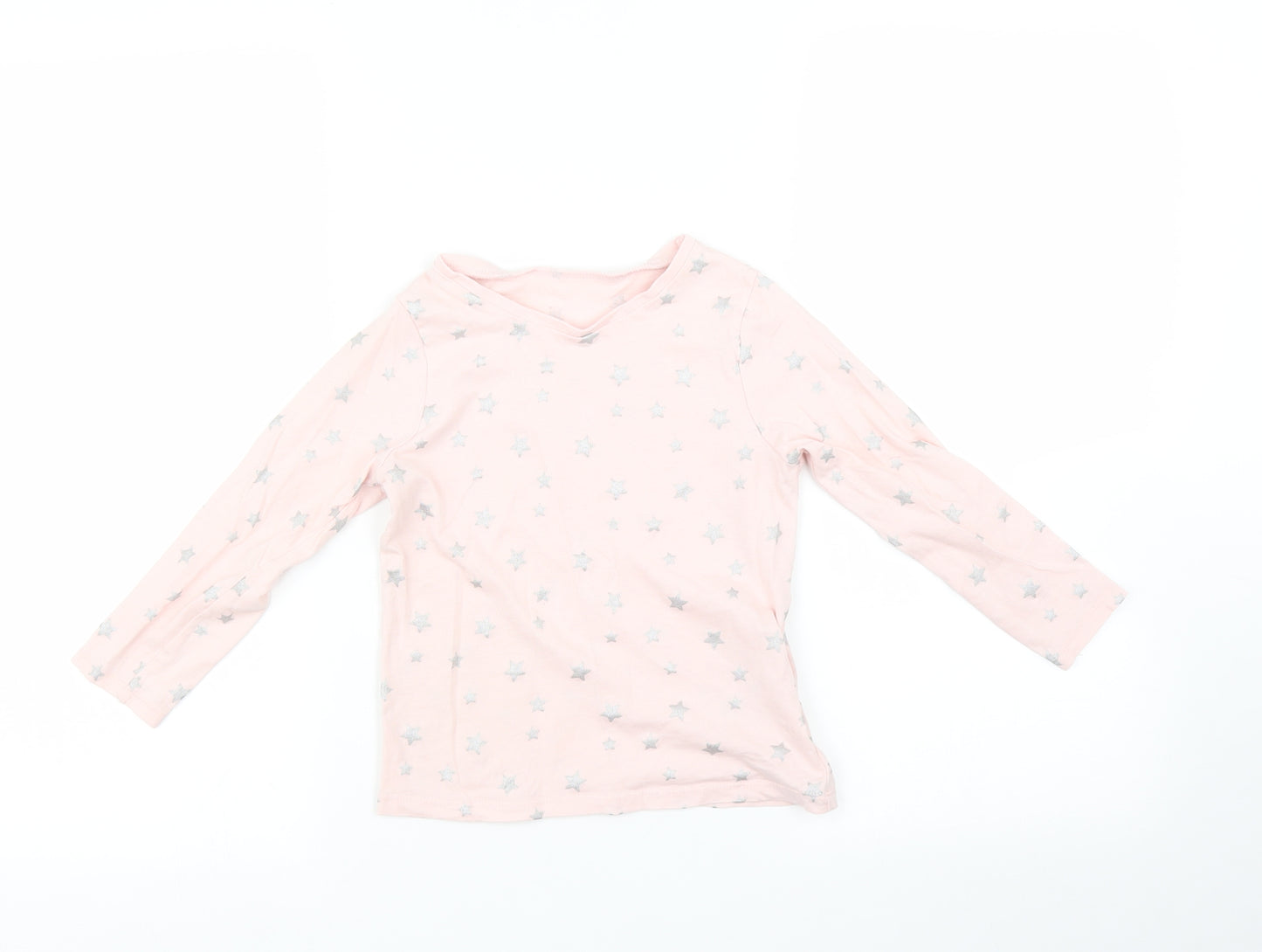 George Girls Pink   Basic T-Shirt Size 4-5 Years  - Star print