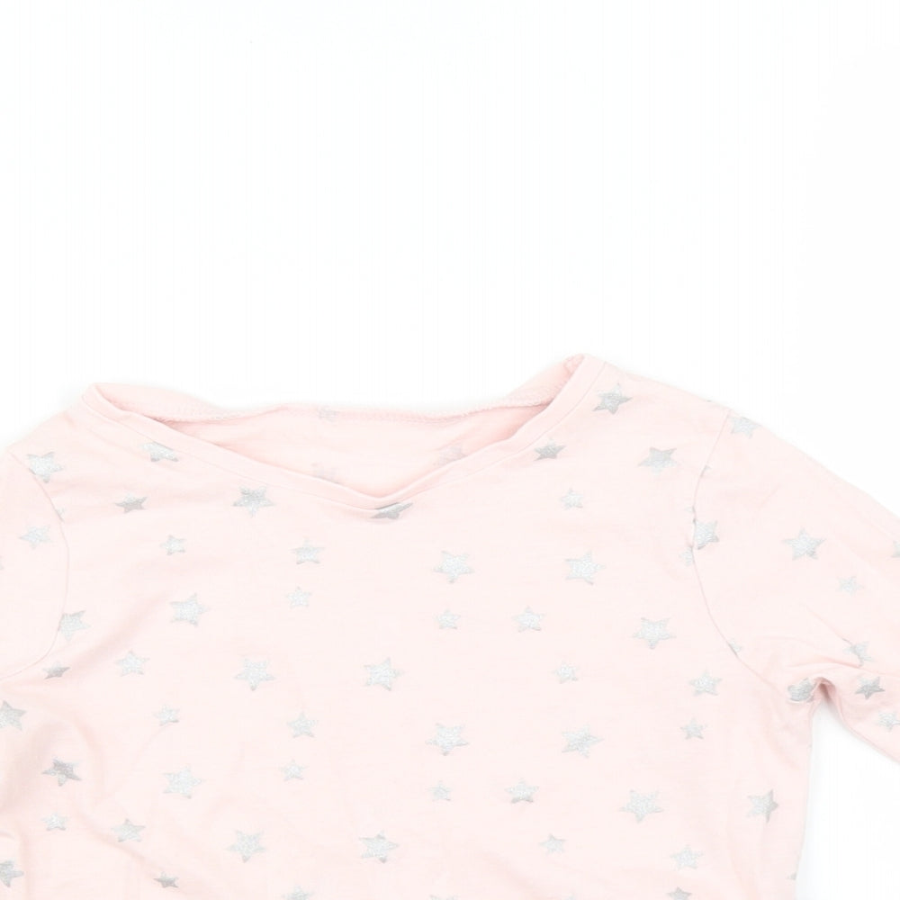 George Girls Pink   Basic T-Shirt Size 4-5 Years  - Star print