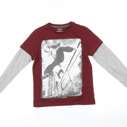 F&F Boys Red   Basic T-Shirt Size 7-8 Years