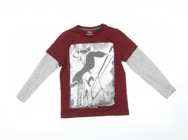 F&F Boys Red Basic T-Shirt Size 7-8 Years