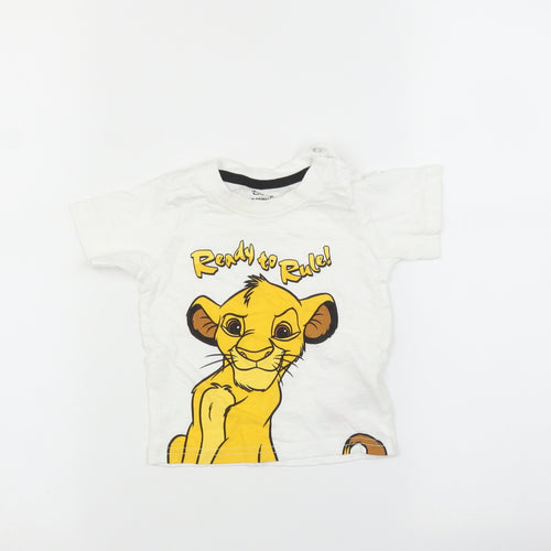 Primark Baby White   Basic T-Shirt Size 6-9 Months  - Simba