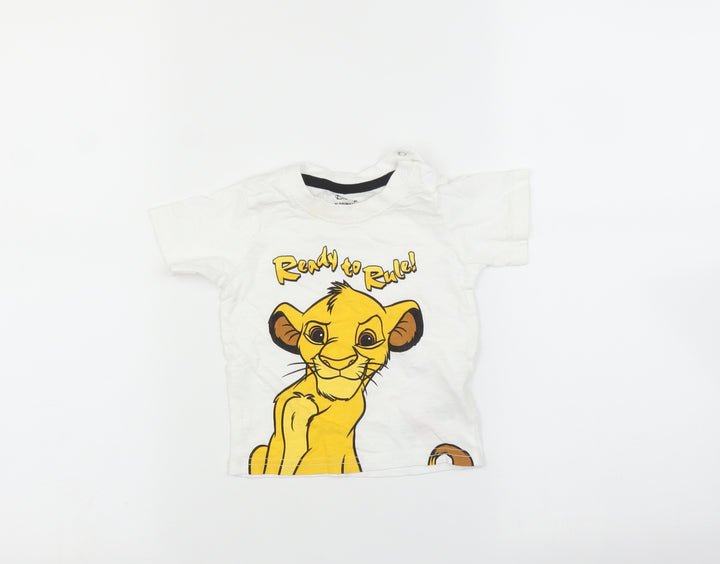 Primark Baby White Basic T-Shirt Size 6-9 Months - Simba