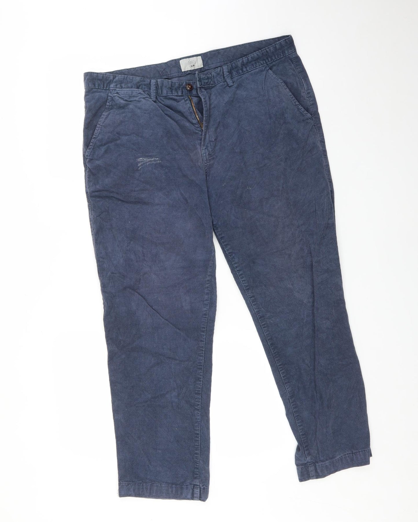 Marks and Spencer Mens Blue   Trousers  Size 36 L29 in