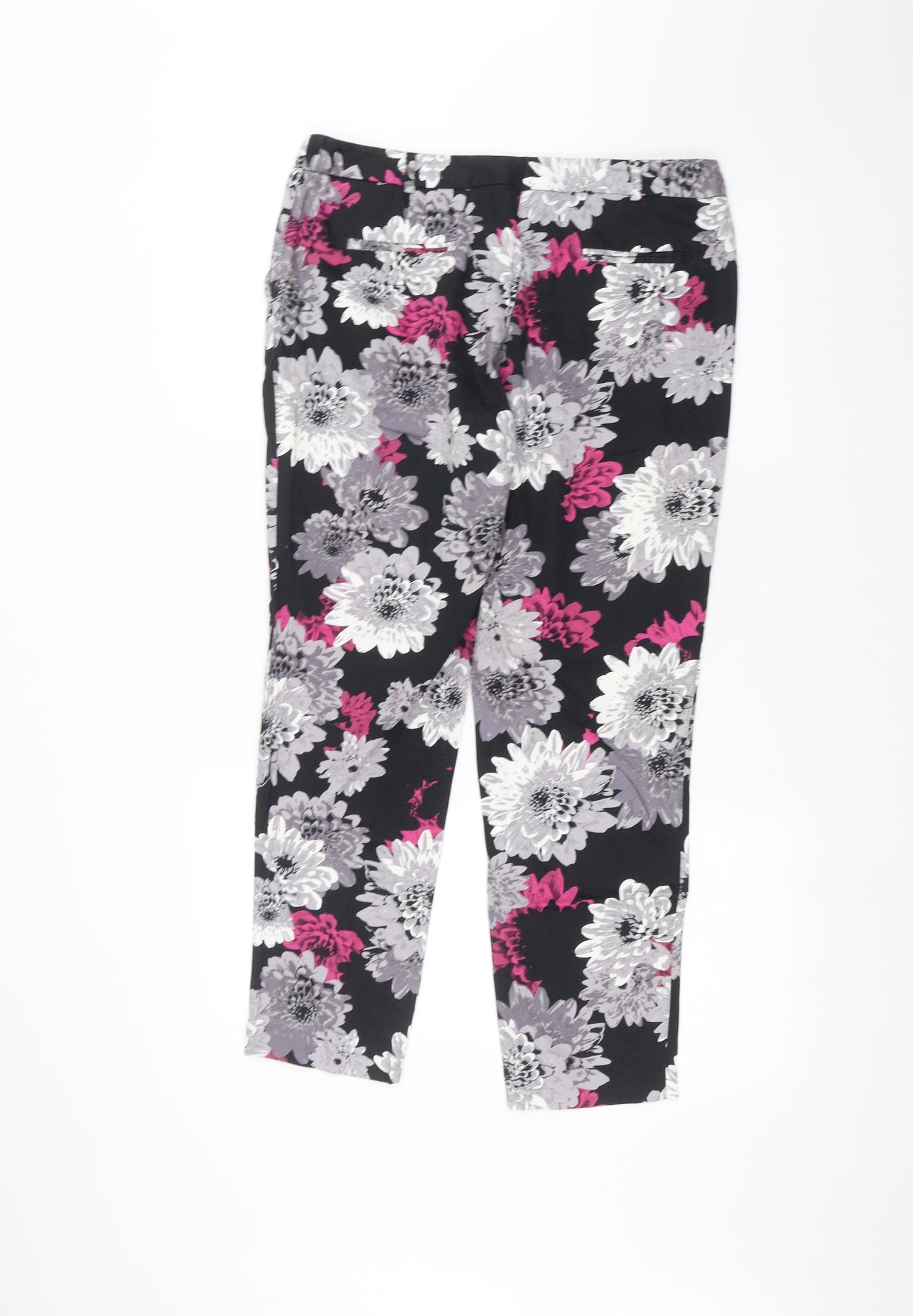 Atmosphere Womens Black Floral  Trousers  Size 12 L26 in