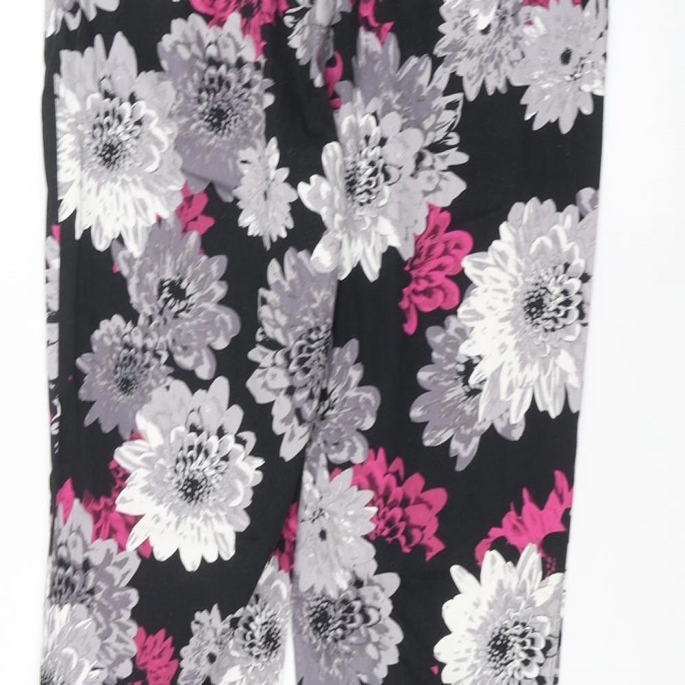 Atmosphere Womens Black Floral  Trousers  Size 12 L26 in