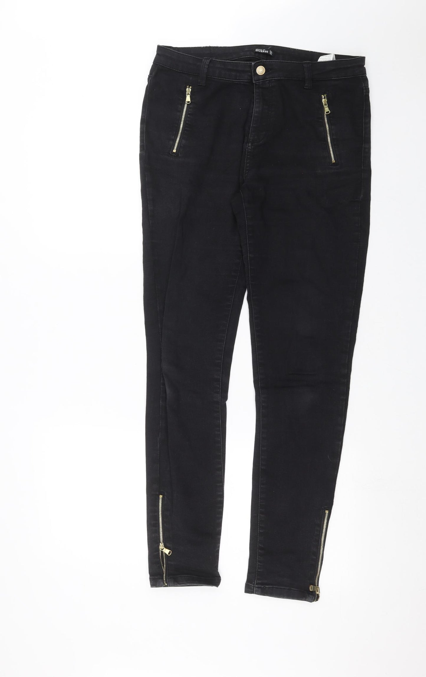 Diverse Womens Black   Skinny Jeans Size 12 L27 in