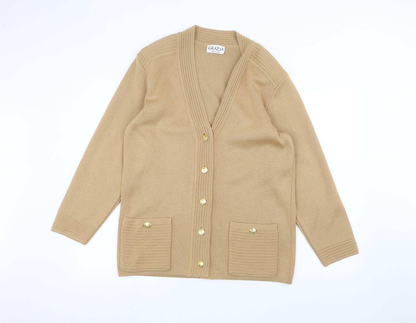 Grazia Womens Beige   Jacket Coatigan Size 12