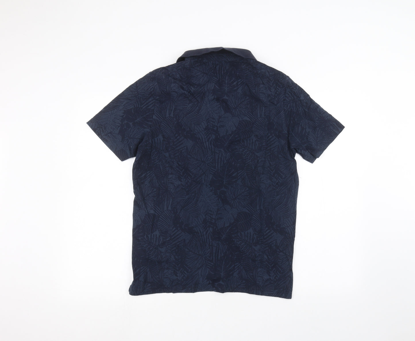 Marks and Spencer Mens Blue Floral   Polo Size S