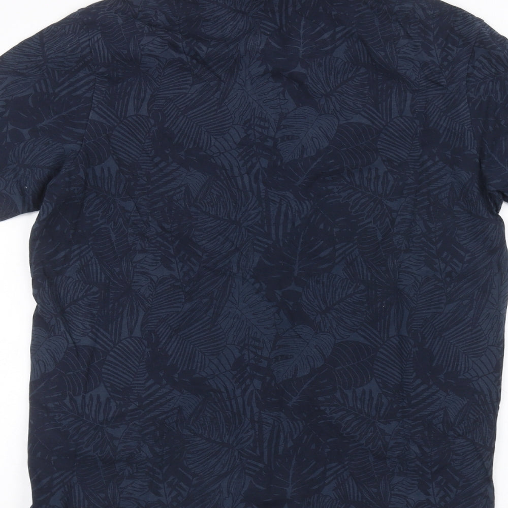 Marks and Spencer Mens Blue Floral   Polo Size S