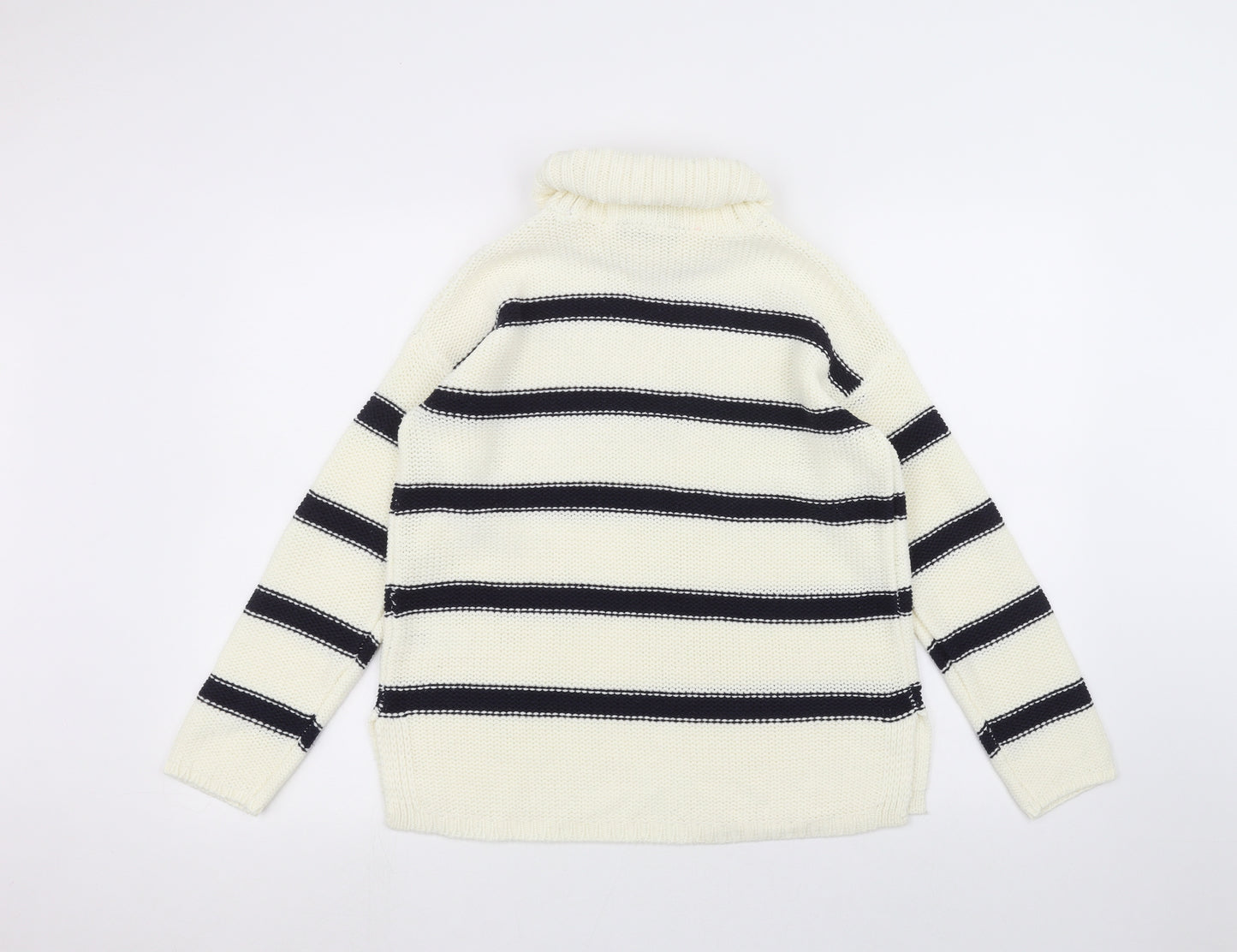 F&F Womens White Striped  Pullover Jumper Size 10