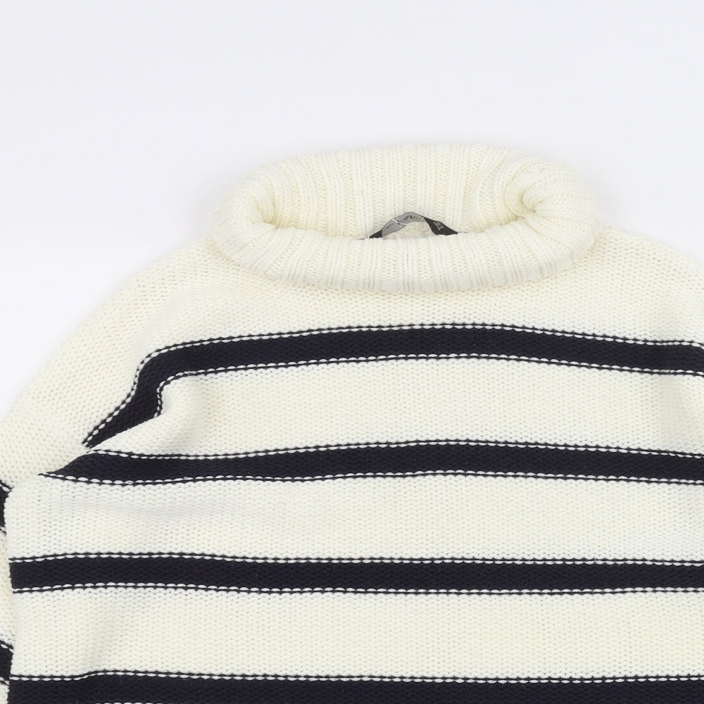 F&F Womens White Striped  Pullover Jumper Size 10