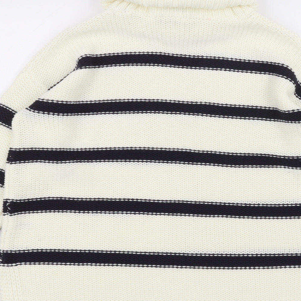 F&F Womens White Striped  Pullover Jumper Size 10