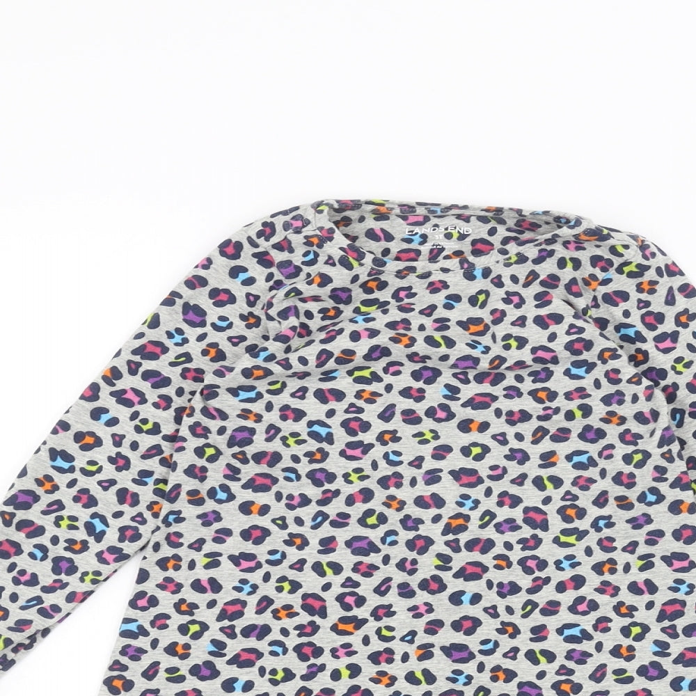 Land's End Girls Grey   Basic T-Shirt Size 3 Years