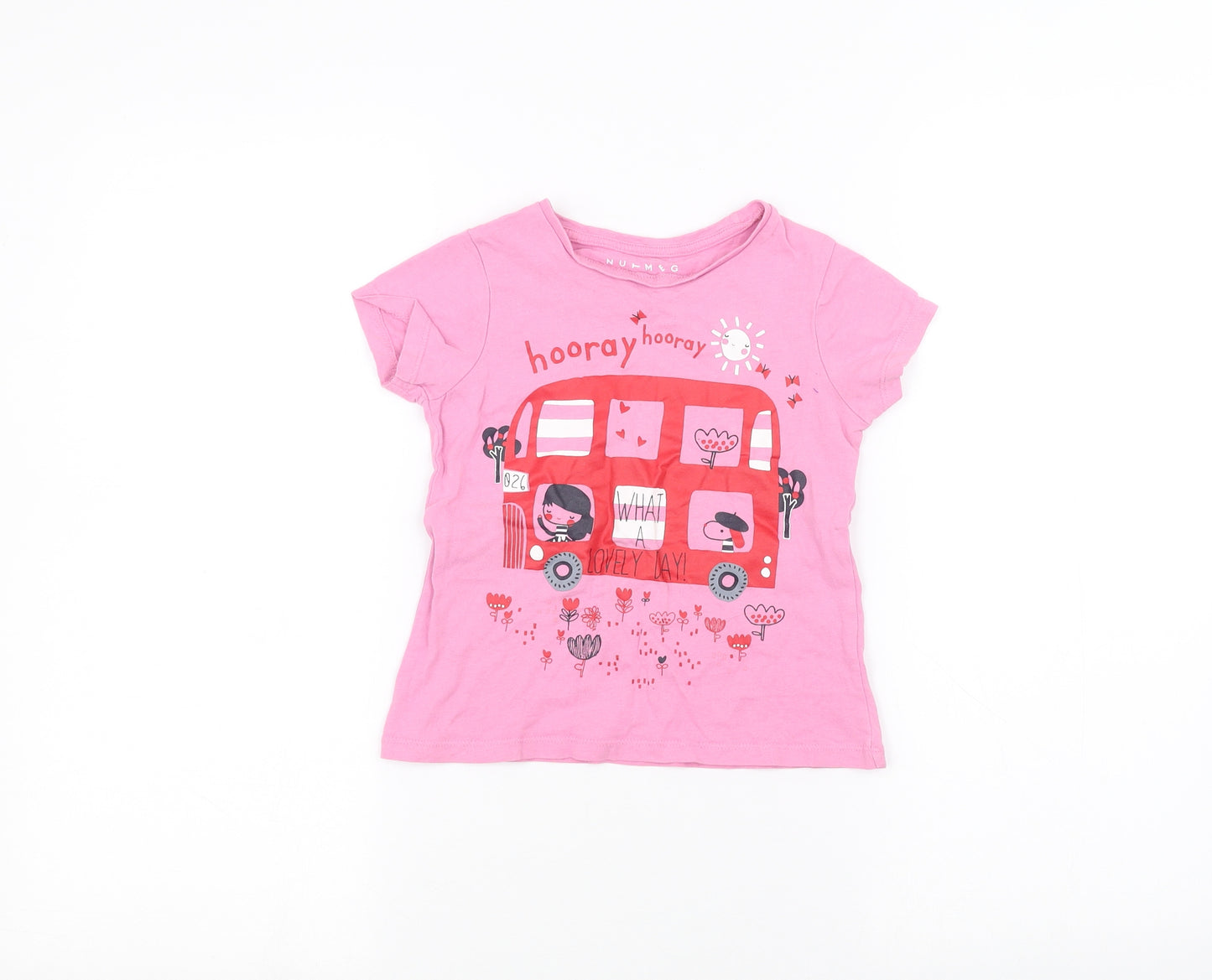 Nutmeg Girls Pink   Basic T-Shirt Size 4-5 Years