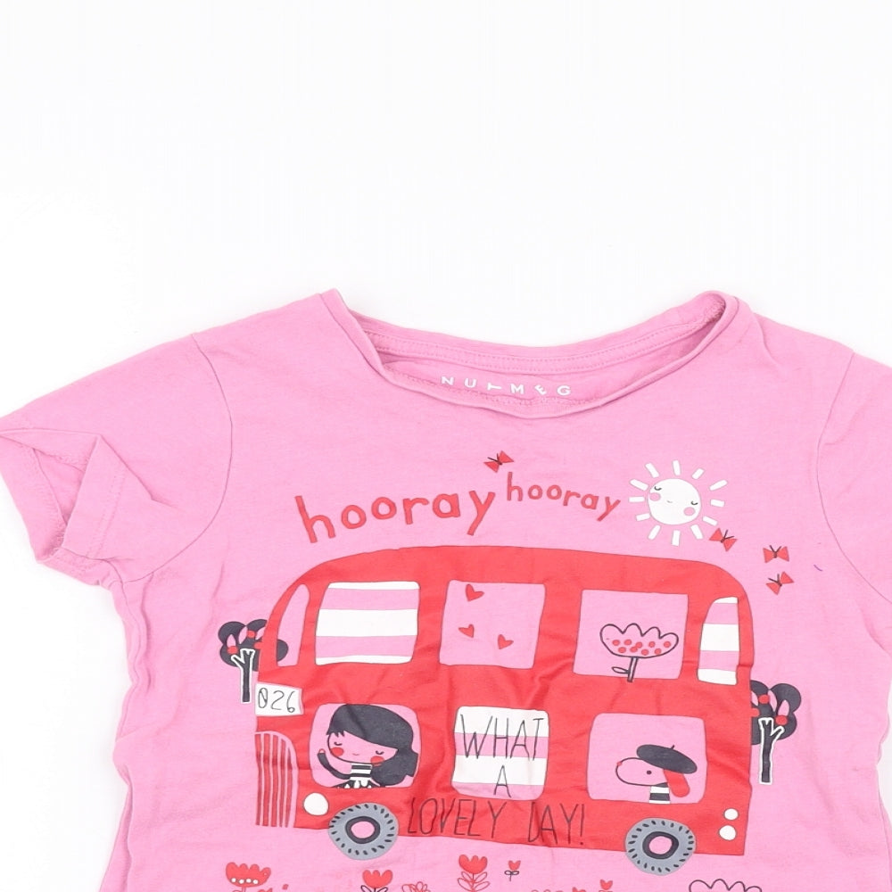 Nutmeg Girls Pink   Basic T-Shirt Size 4-5 Years