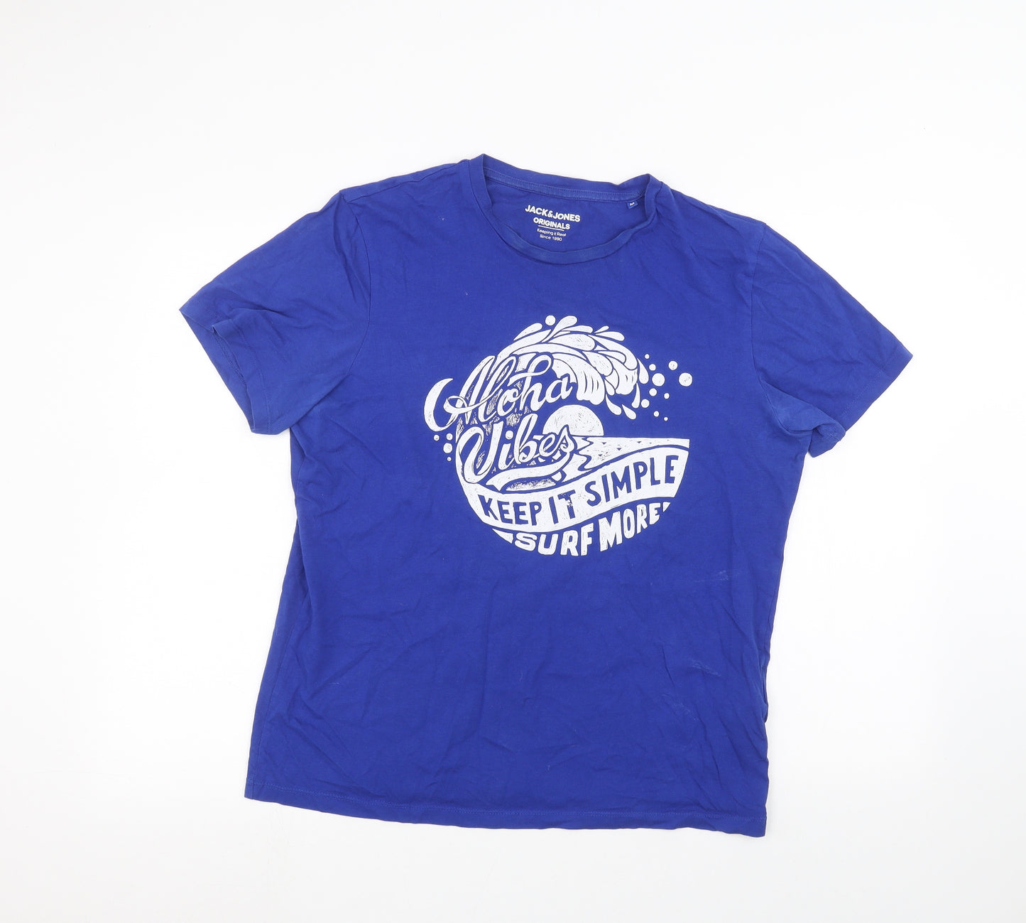 JACK & JONES Mens Blue    T-Shirt Size M