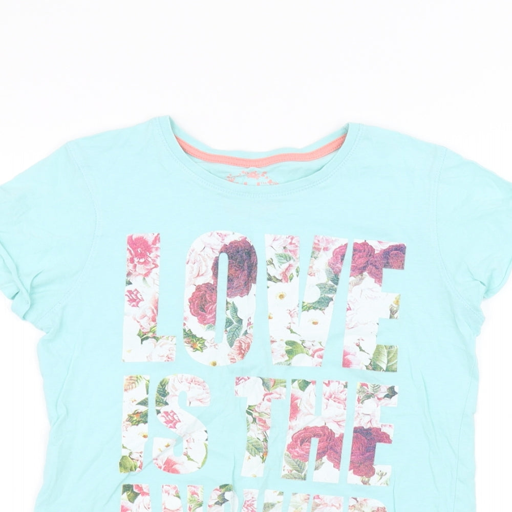 Young Dimension Girls Blue   Basic T-Shirt Size 12-13 Years