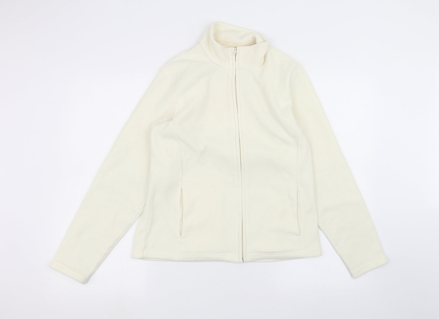 Marks and Spencer Womens White   Full Zip Jumper Size 14