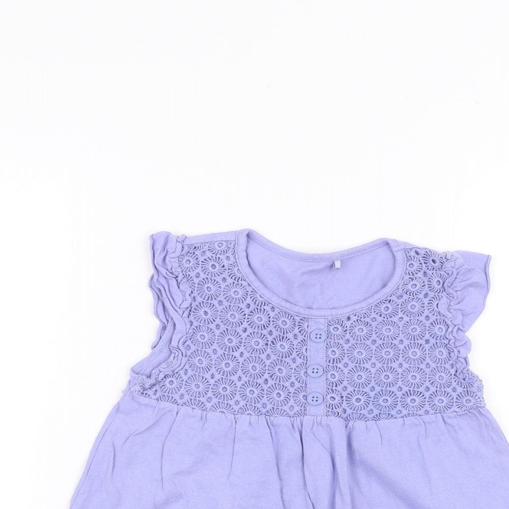 George Girls Purple   Basic T-Shirt Size 4-5 Years