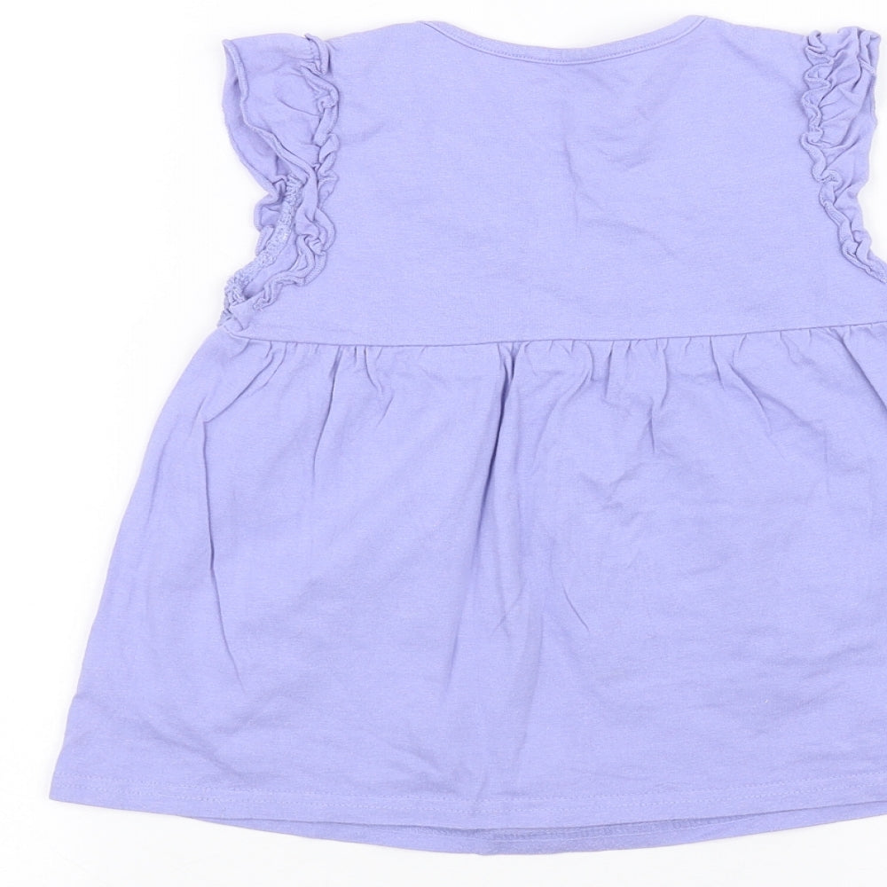 George Girls Purple   Basic T-Shirt Size 4-5 Years