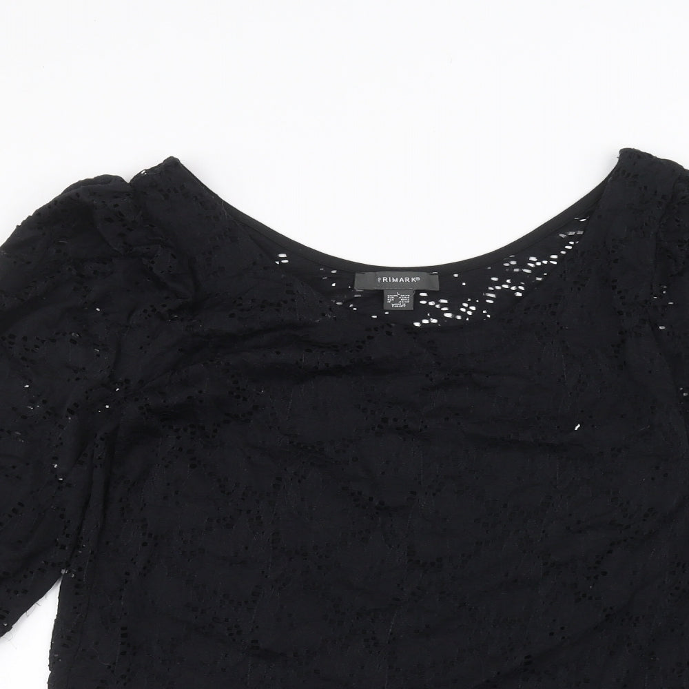 Primark Womens Black   Bodysuit One-Piece Size L