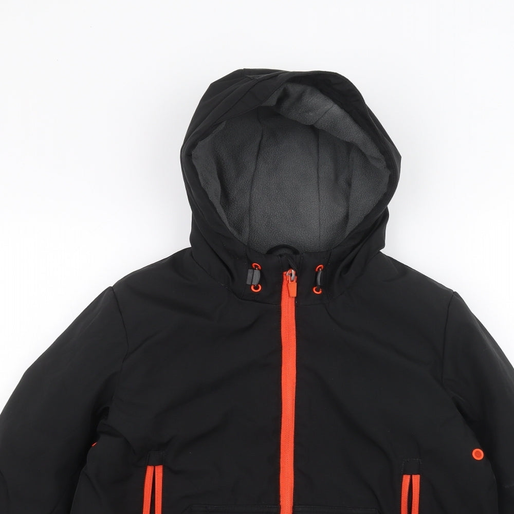 George Boys Black   Parka Coat Size 7-8 Years