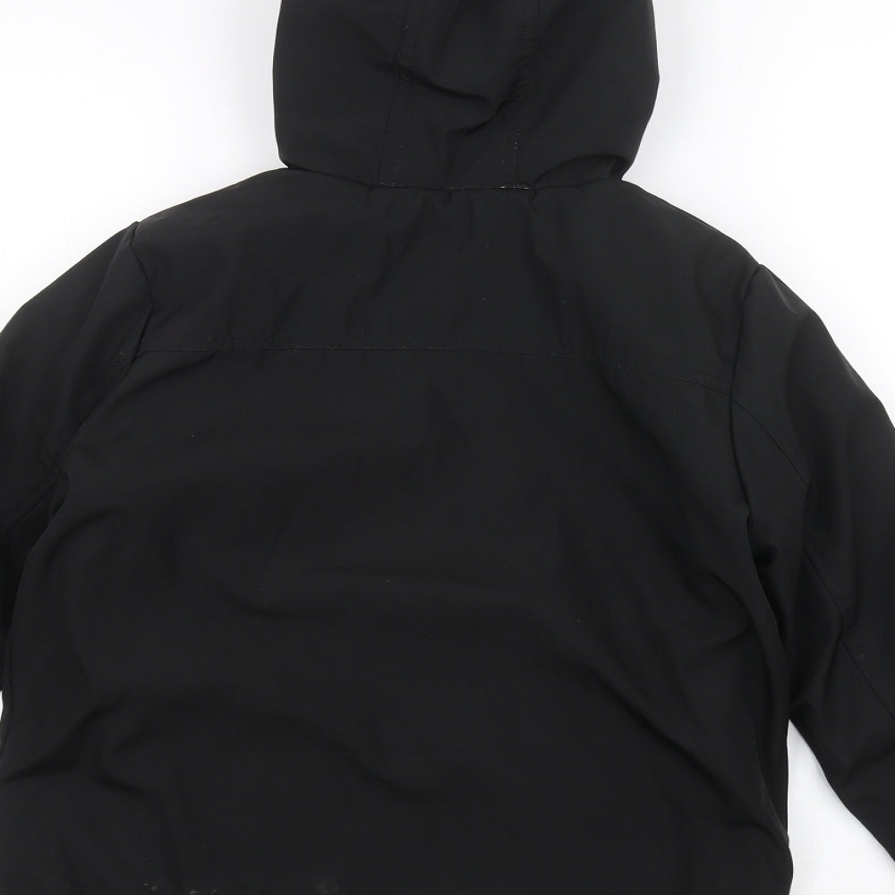 George Boys Black   Parka Coat Size 7-8 Years