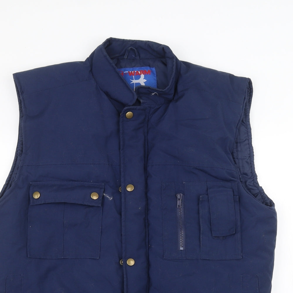 B-warm Mens Blue   Gilet Coat Size M