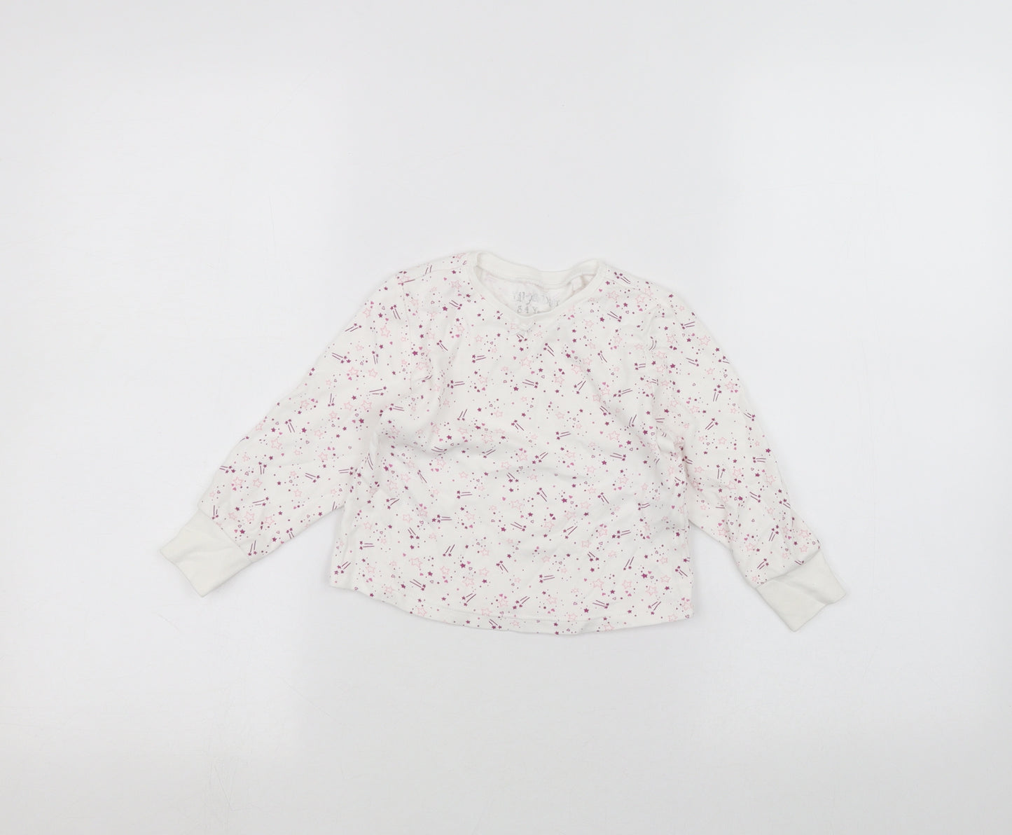 lily & dan Girls White   Basic T-Shirt Size 3-4 Years