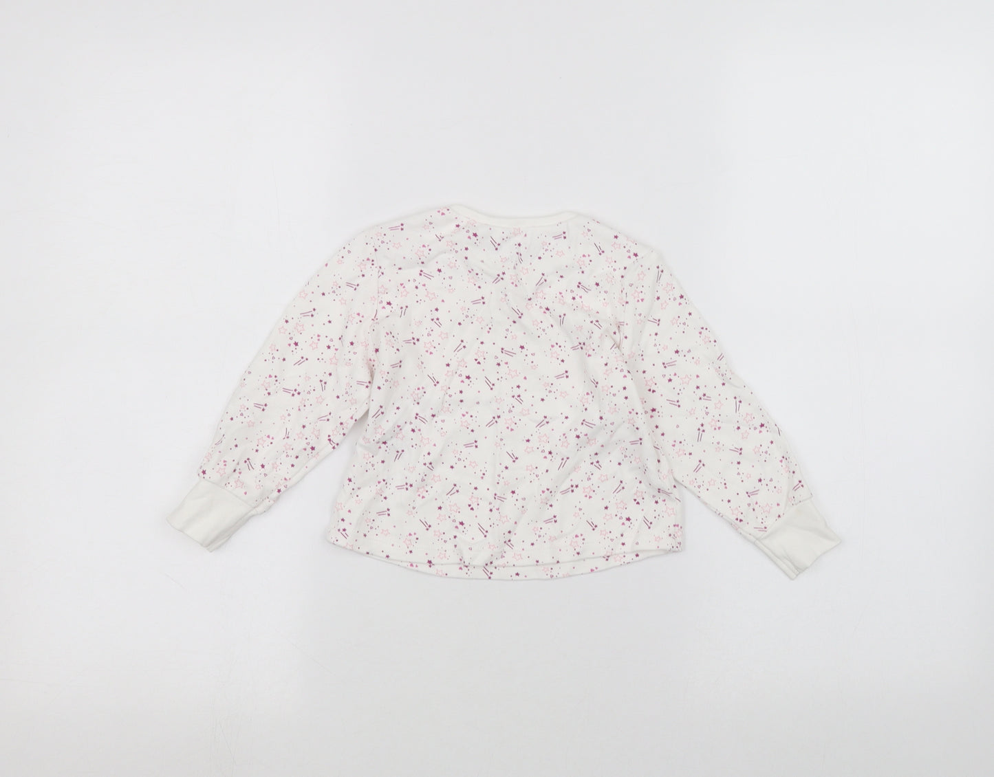 lily & dan Girls White   Basic T-Shirt Size 3-4 Years
