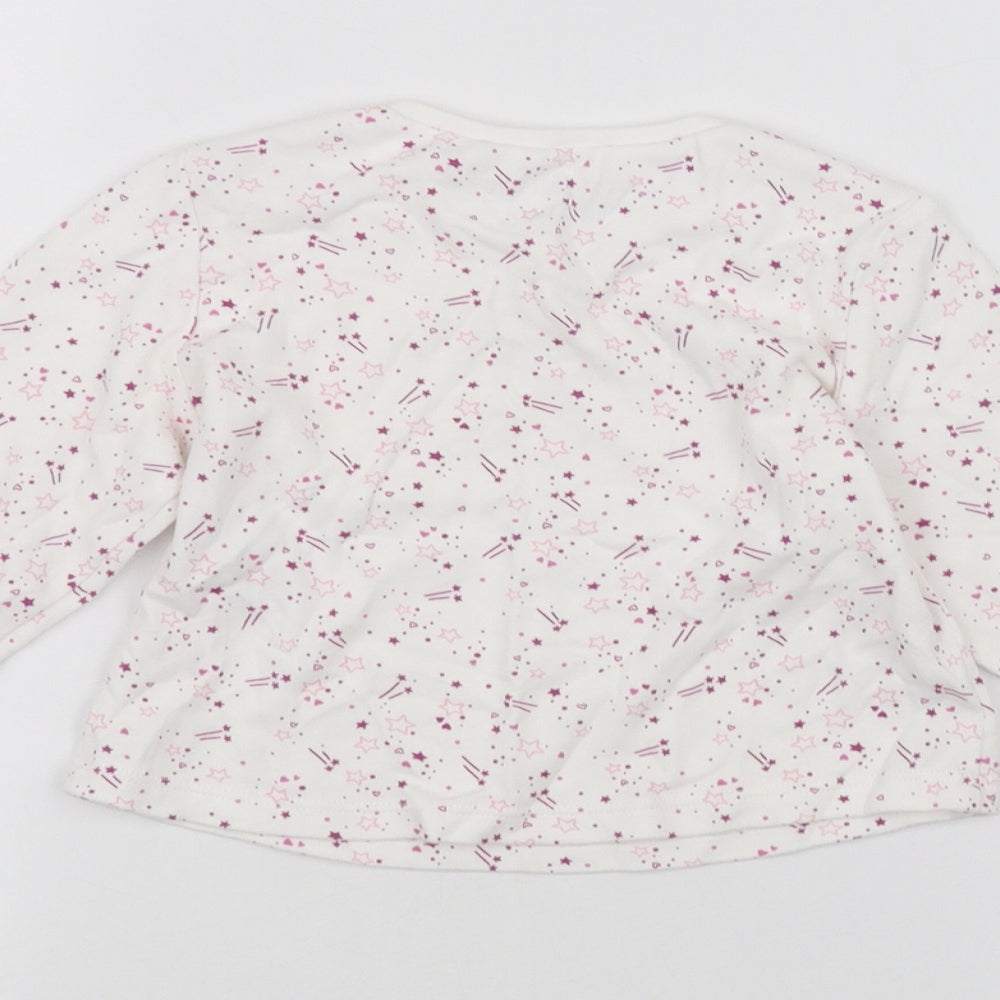 lily & dan Girls White   Basic T-Shirt Size 3-4 Years