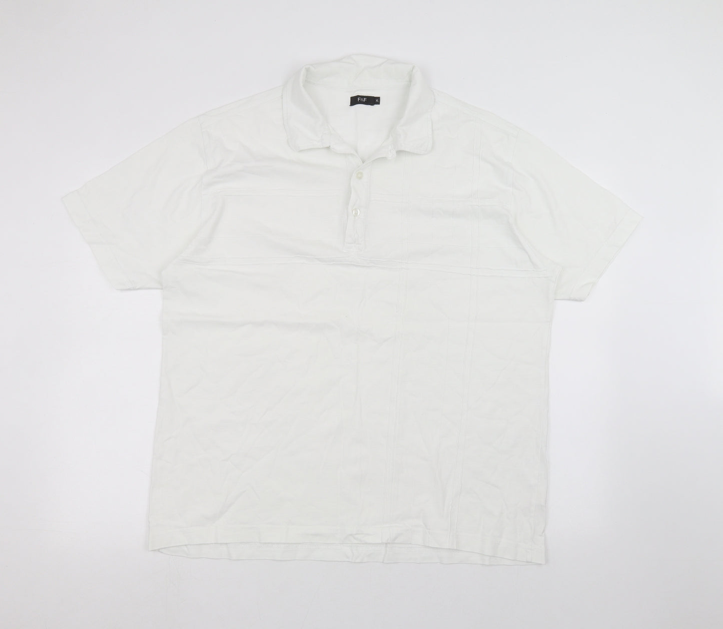 F&F Mens White    Polo Size XL