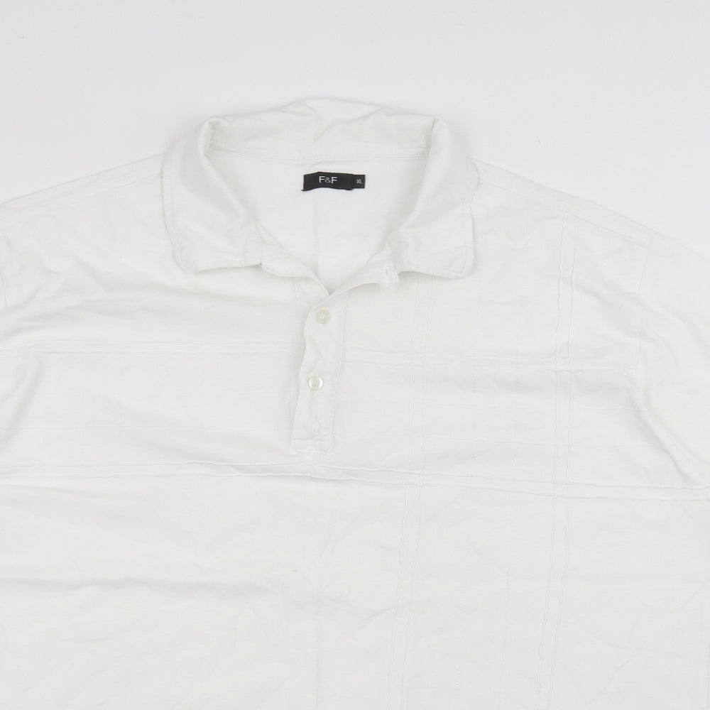 F&F Mens White    Polo Size XL