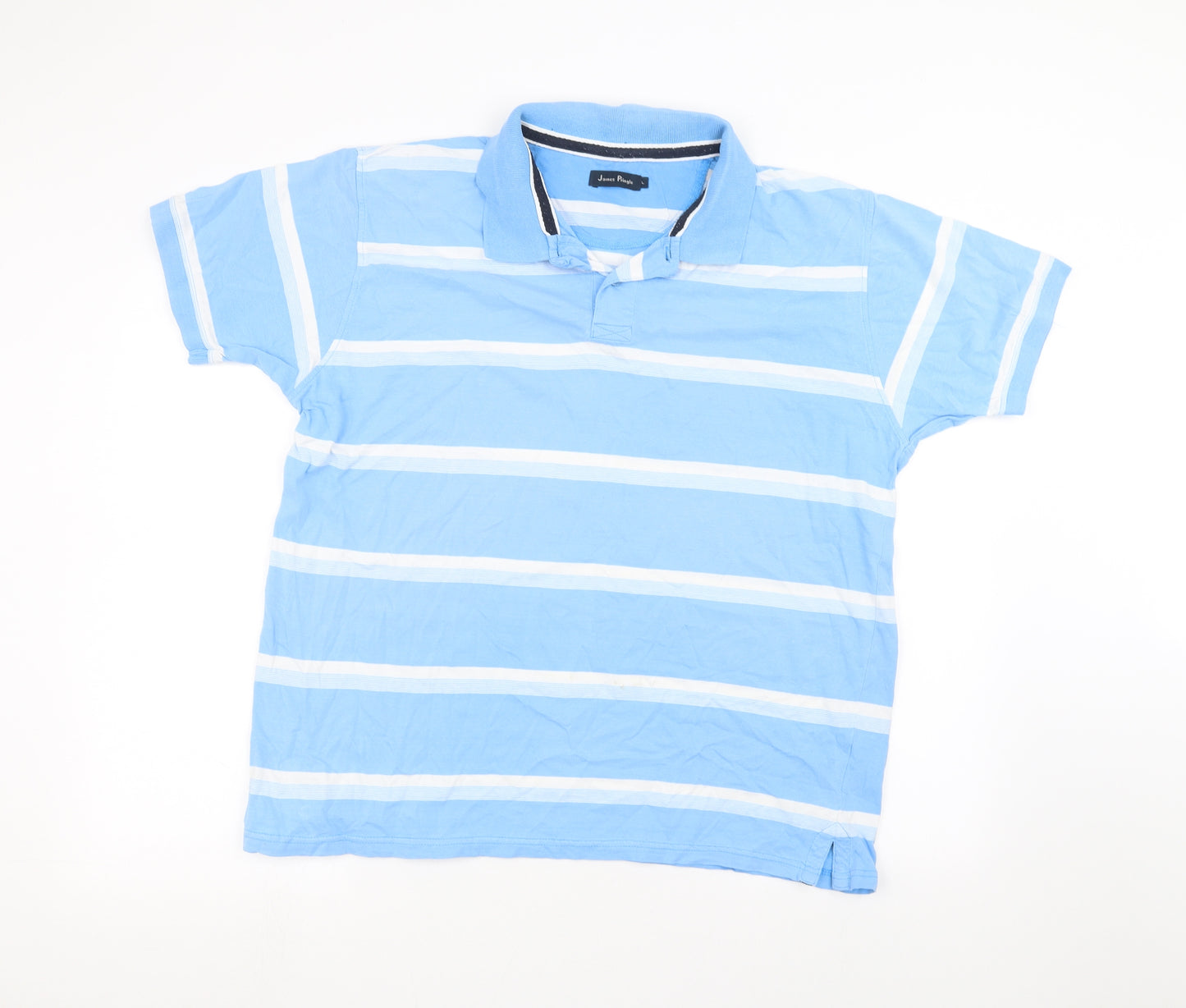 james pringle Mens Blue Striped   Polo Size L
