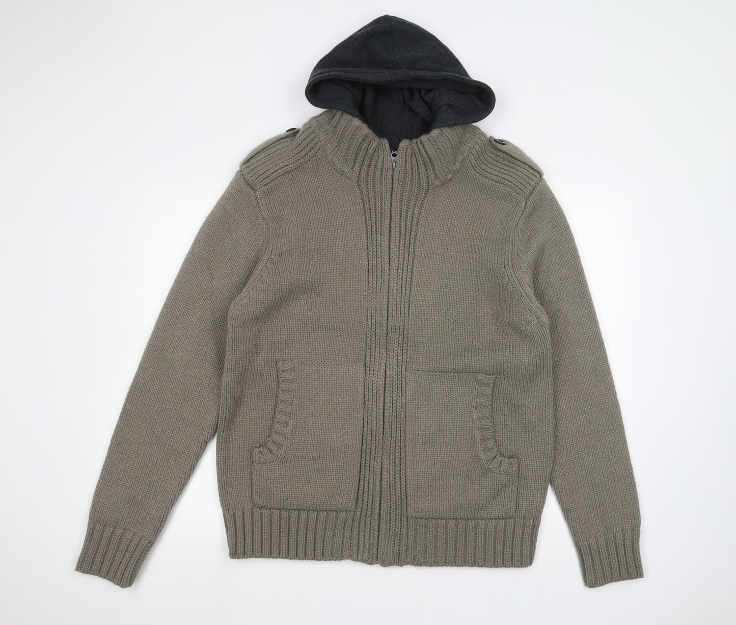 George Mens Brown   Full Zip Hoodie Size L