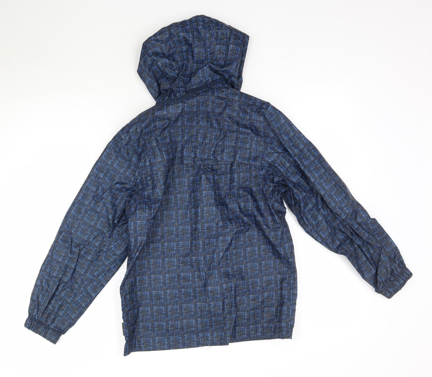 Trespass Boys Blue Geometric  Rain Coat Coat Size 9-10 Years