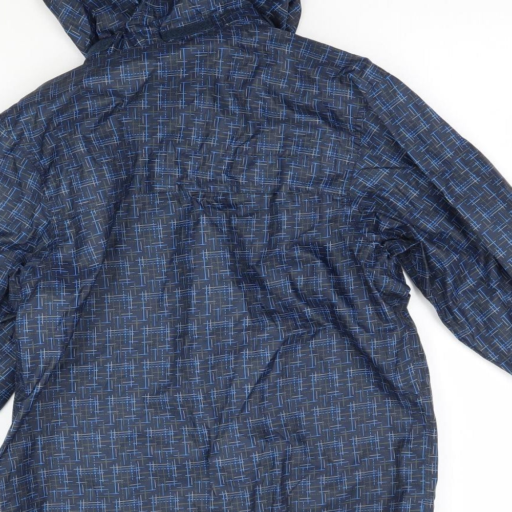 Trespass Boys Blue Geometric  Rain Coat Coat Size 9-10 Years