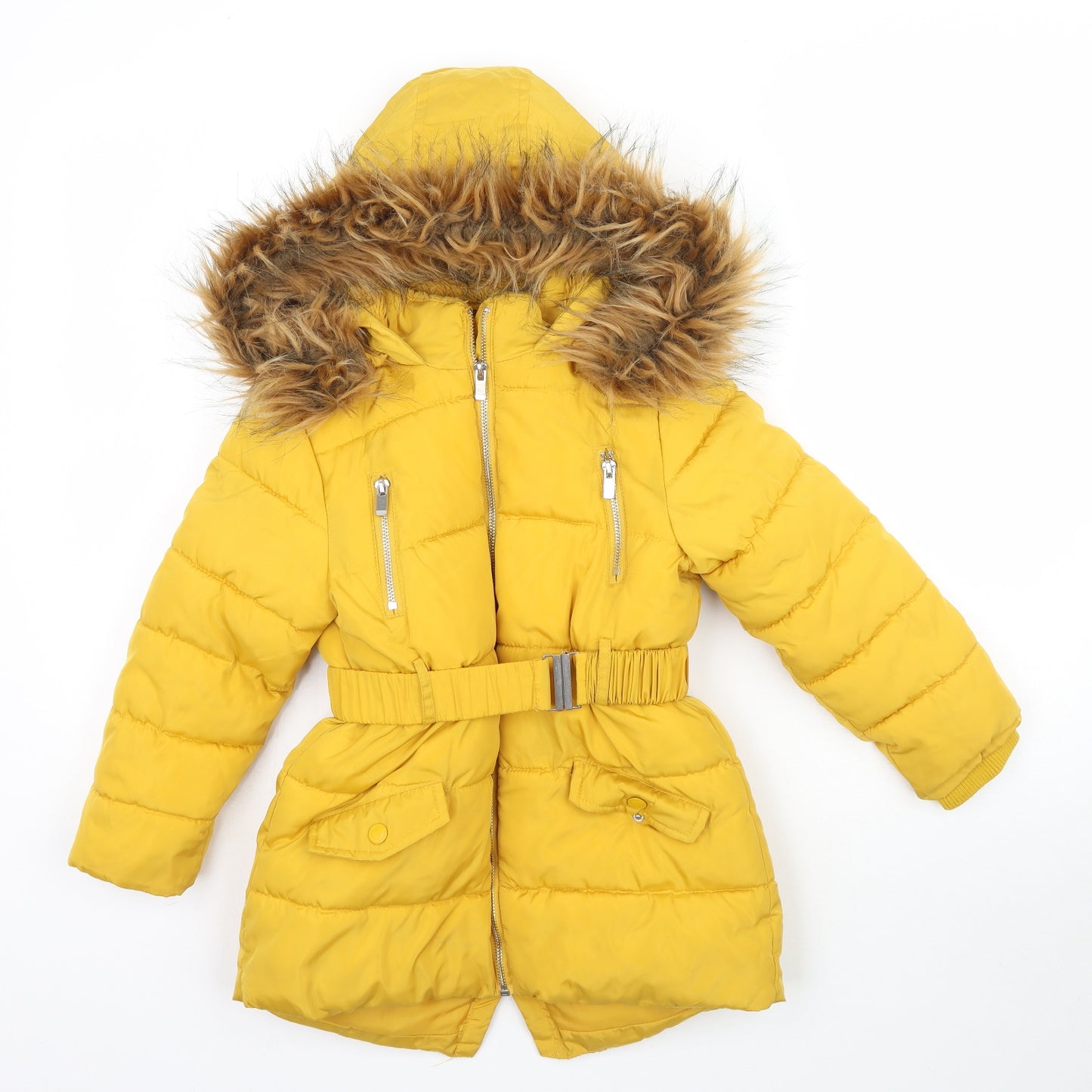 Matalan Girls Yellow   Rain Coat Jacket Size 6 Years