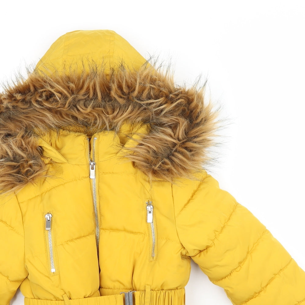 Matalan Girls Yellow   Rain Coat Jacket Size 6 Years