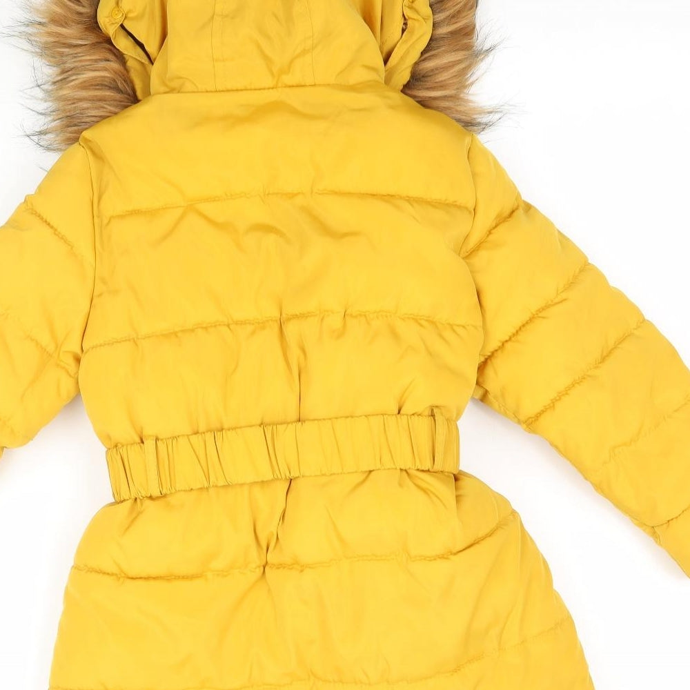 Matalan Girls Yellow   Rain Coat Jacket Size 6 Years