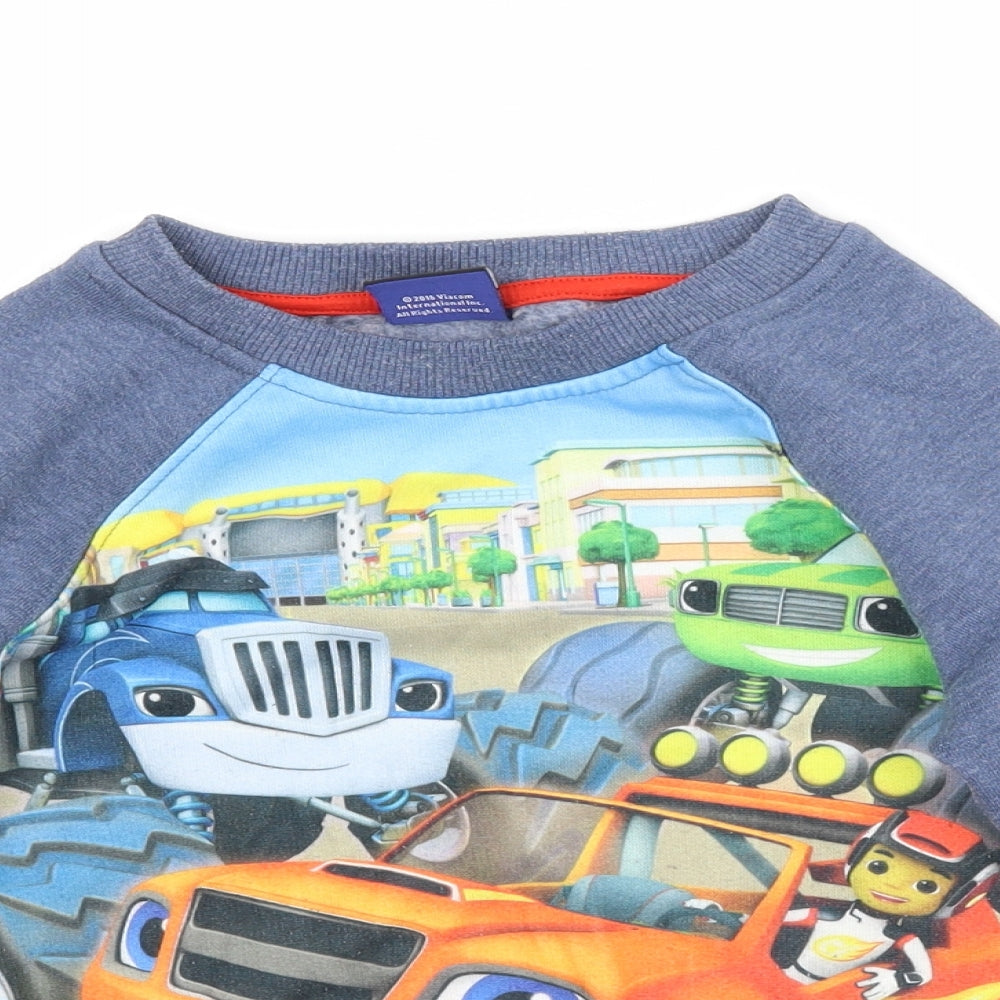 Nickelodeon Boys Blue   Pullover Sweatshirt Size 5-6 Years  - Blaze and the Monster Machines