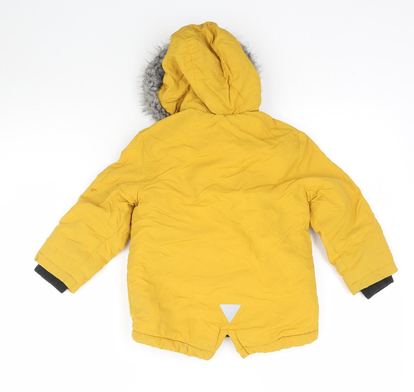 Primark Boys Yellow   Parka Coat Size 2-3 Years
