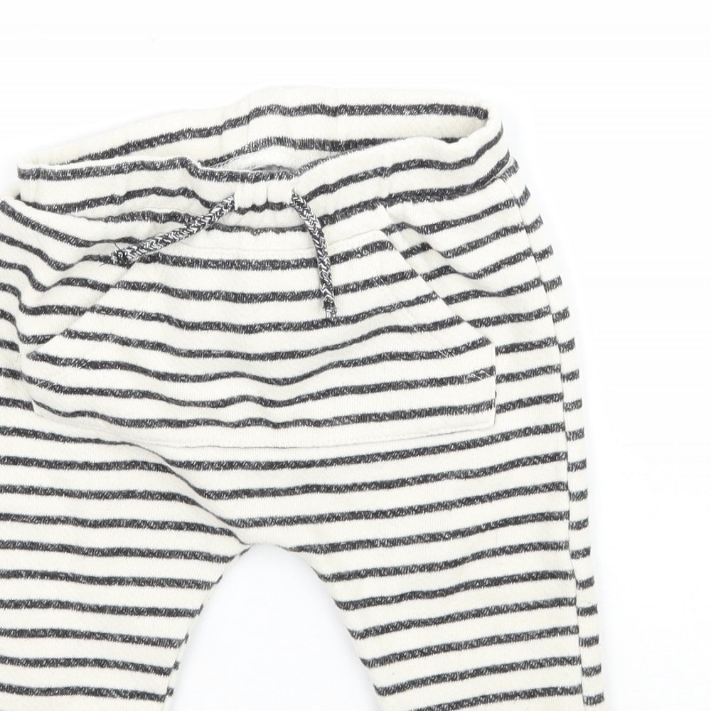 Primark Baby Ivory Striped  Jogger Trousers Size 18 Months