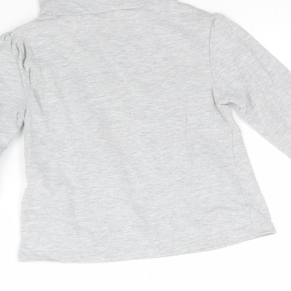 Disney Girls Grey   Basic T-Shirt Size 4 Years  - Frozen Elsa