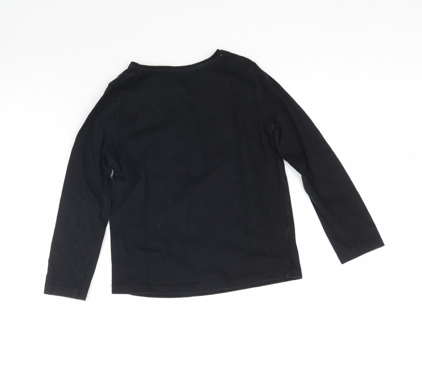 Primark Girls Black   Basic T-Shirt Size 4-5 Years  - Cat Meow