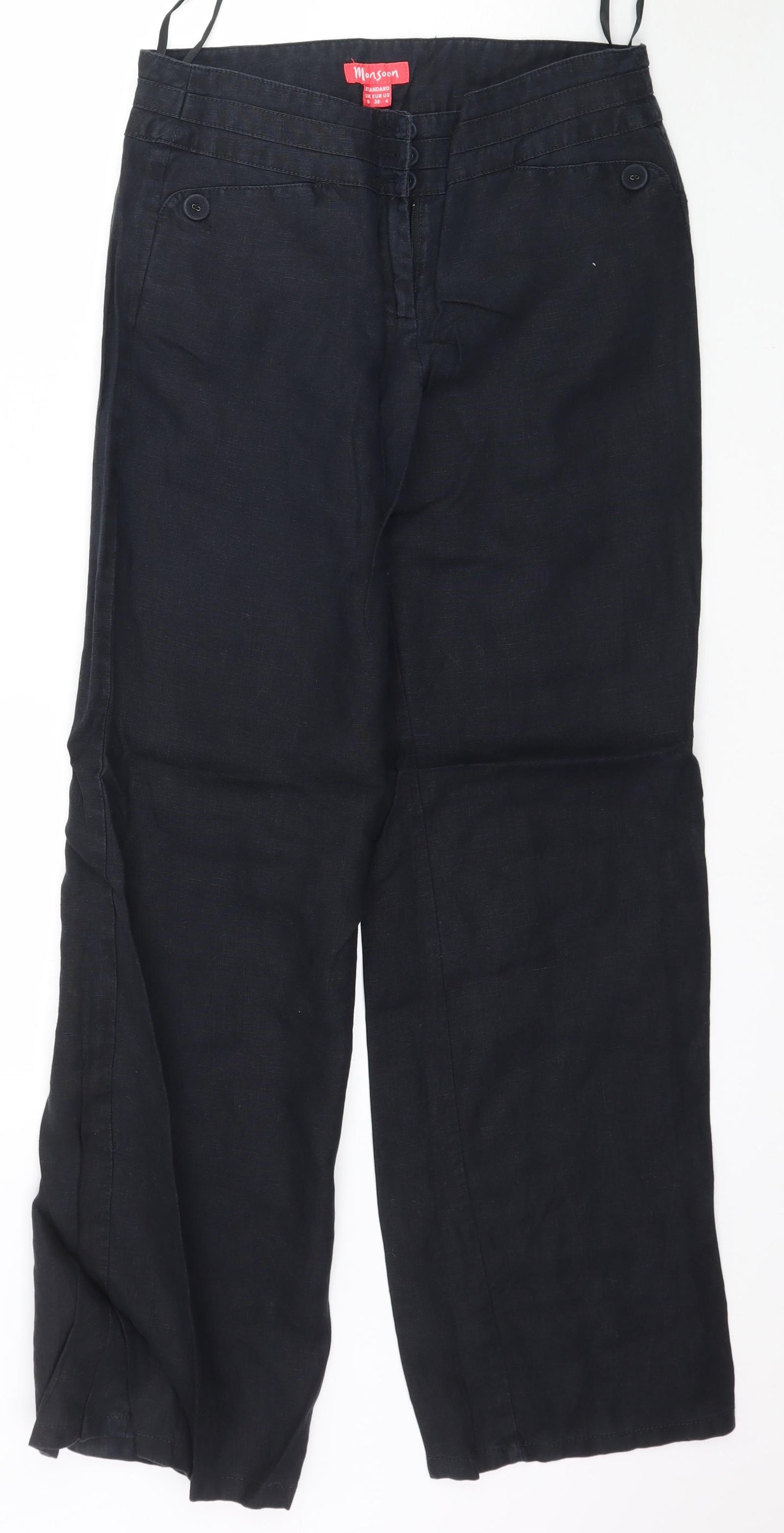 Monsoon Womens Black   Trousers  Size 8 L31 in