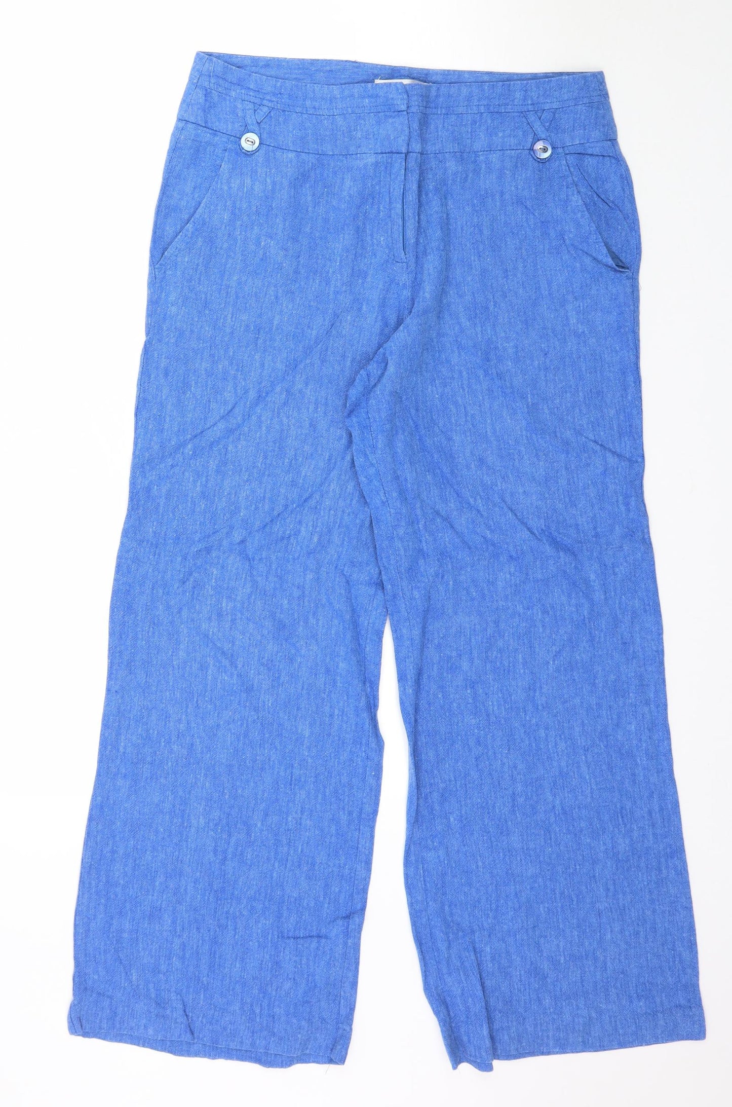 M&Co Womens Blue   Trousers  Size 12 L28 in