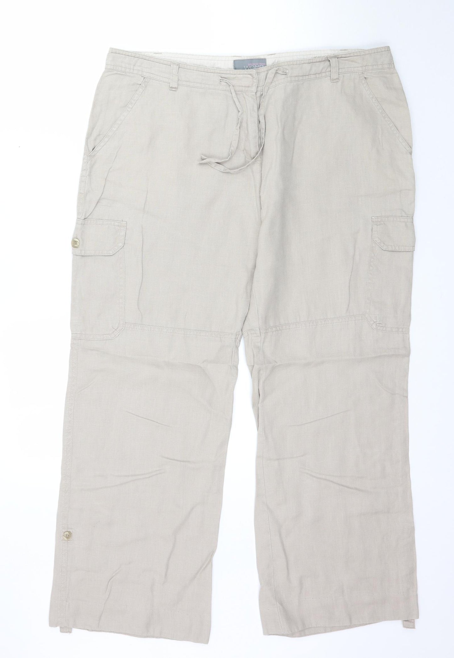John Lewis Womens Beige   Trousers  Size 16 L29 in