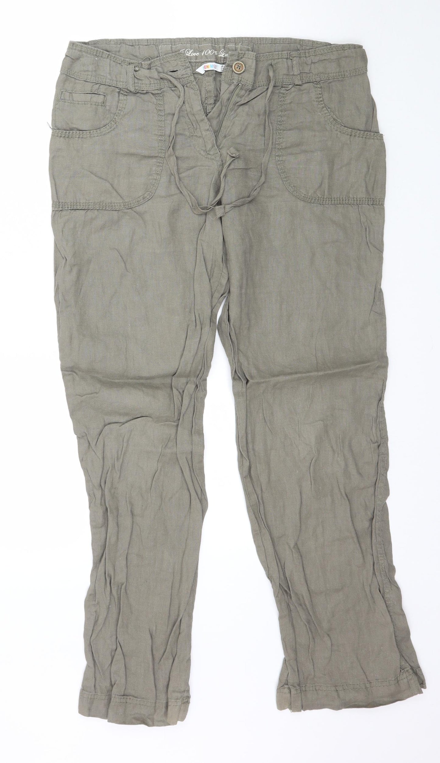 Denim Co Womens Green   Trousers  Size 10 L31 in
