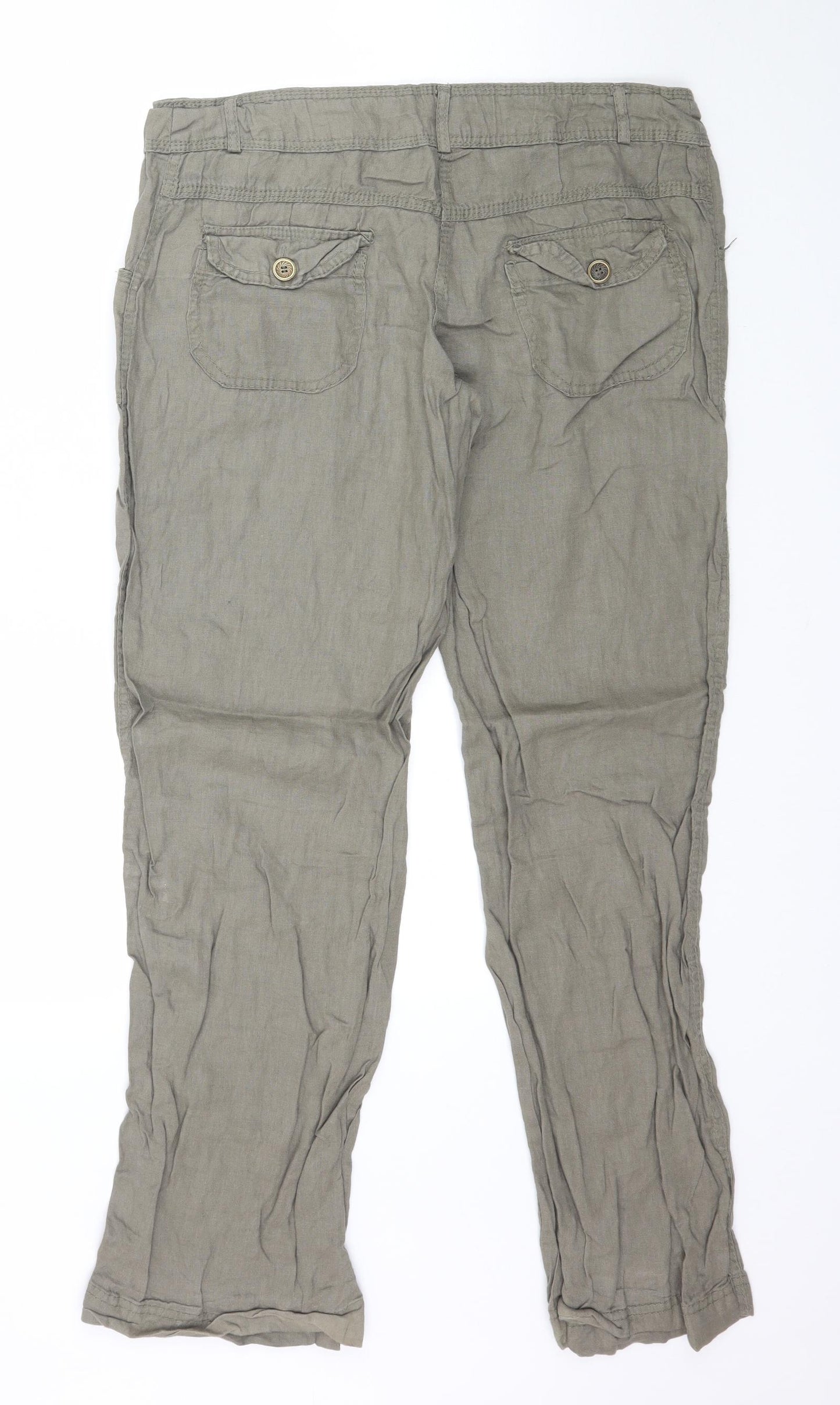 Denim Co Womens Green   Trousers  Size 10 L31 in